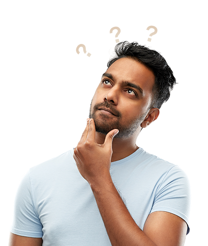 Person confused about choosing the right digestive health product